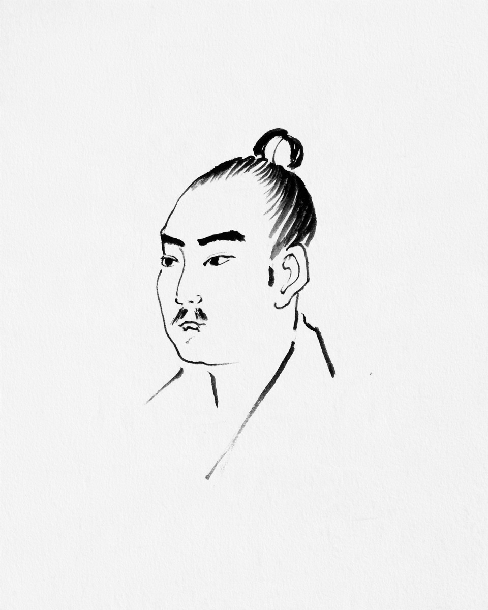 Jun の墨絵。上の粒子はこれを点にしたもの