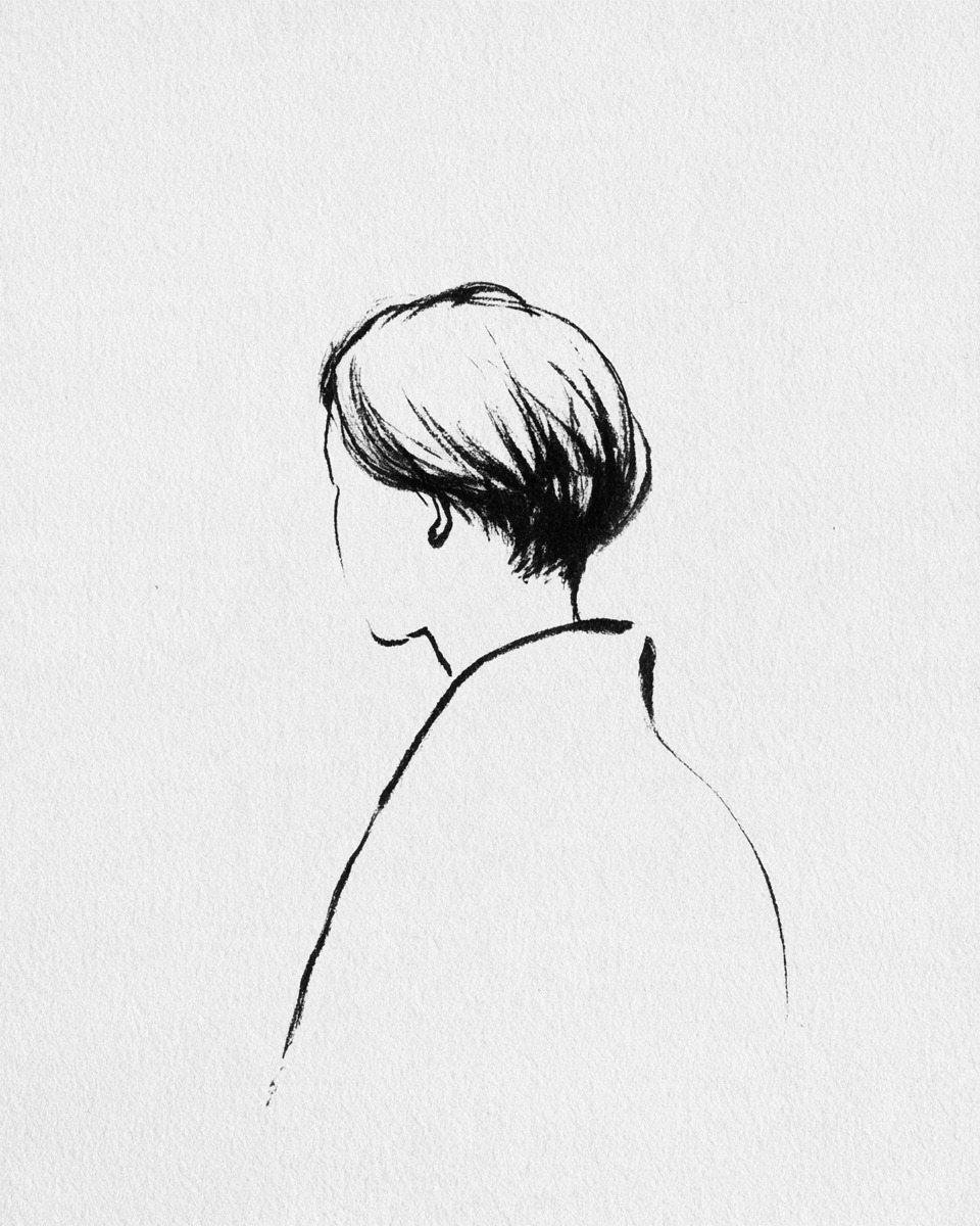 Rin の墨絵。上の粒子はこれを点にしたもの